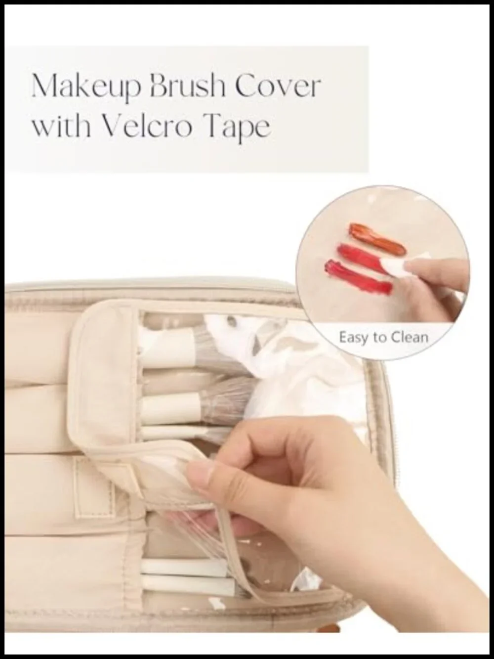 Waterproof PU Leather Large Capacity Cosmetic Bag with Handle and Divider